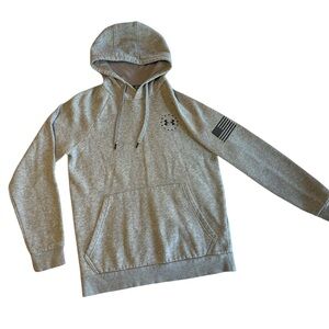 Gray Men's or Women's Hoodie with Flag Detail